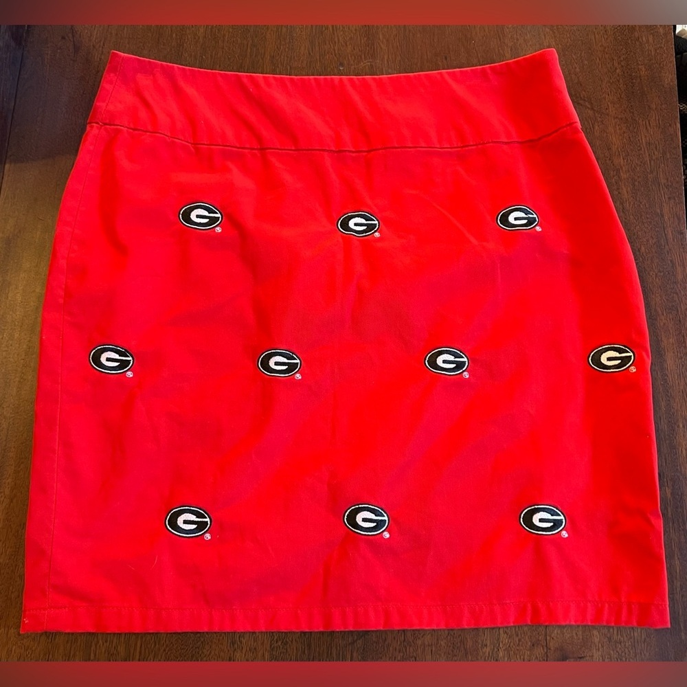 Red Mini Skirt University of Georgia with Embroidered Logos